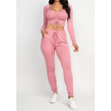  Ruched Crop Top and Pant Set