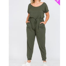  Olive Jumpsuit w/ drawstring Curvy