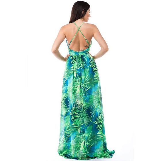 Blue Tropic Maxi Dress