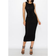  Black Corset Midi Dress